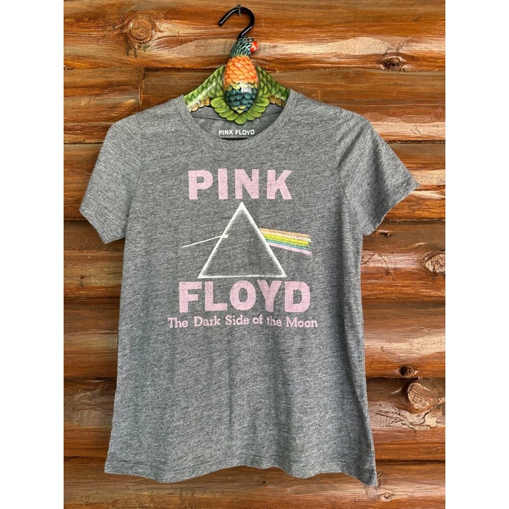Pink Floyd Heather Gray Tee with Pink Lettering